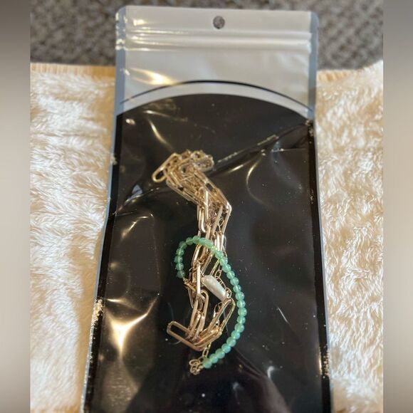 NEW NORDSTROM Oval Freshwater Pearl Link & Bead 2-Layer Necklace - Picture 8 of 9